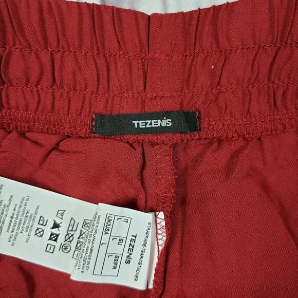 Tezenis Lightweight Red Black Stripe Skinny Leg Pants Women's Size Large - Picture 4 of 7